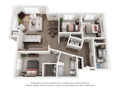 C1 Floor Plan at Sonder House, Brooklyn Center, Minnesota
